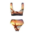 thumbnail image 6 of Rocae Starfish Sunset Sea Beach for Bikini Set for Women Two Piece Sexy High Swimsuits Split Crossover Bikini Small, 6 of 9