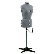 SINGER Female Adjustable Gray Dress Form Fits Sizes 10-18 Pinnable Mannequin Body Torso with 360 Degree Hem Guide, Foam-Backed Fabric Exterior, 12 Dials, Tri-Pod Stand