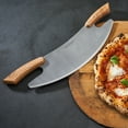 thumbnail image 5 of Classic Cuisine 17” Stainless Steel Pizza Cutter Rocker Blade with Olivewood Handles, 5 of 6