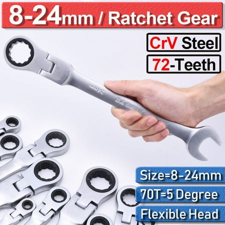 

Combination Flexible Spanner Silverline Ratchet Wrench Ring Tool Metric 8-24mm