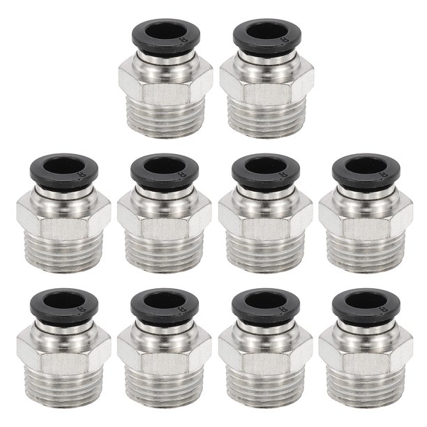 Unique Bargains Male Straight 0.315" Tubing OD x 3/8" NPT Thread Push