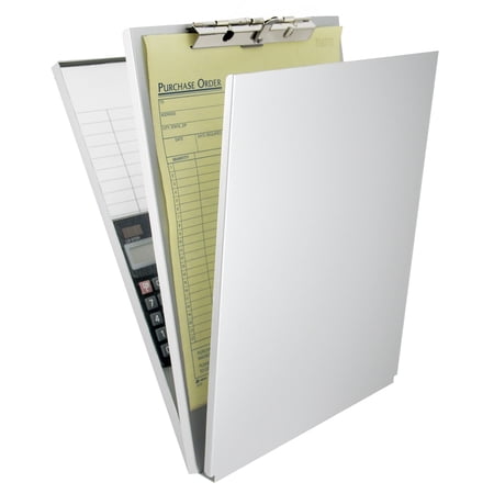 Saunders 10017 0.5 in. Clip Capacity Holds 8.5 in. x 11 in. Sheets A-Holder Aluminum Form Holder - Silver