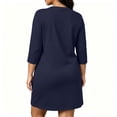 thumbnail image 4 of Ohufall Plus Size Nightgowns for Women Round Neck Solid Color Sleepshirt Loose Comfy 3/4 Sleeve Fashion Night Dress, 4 of 6