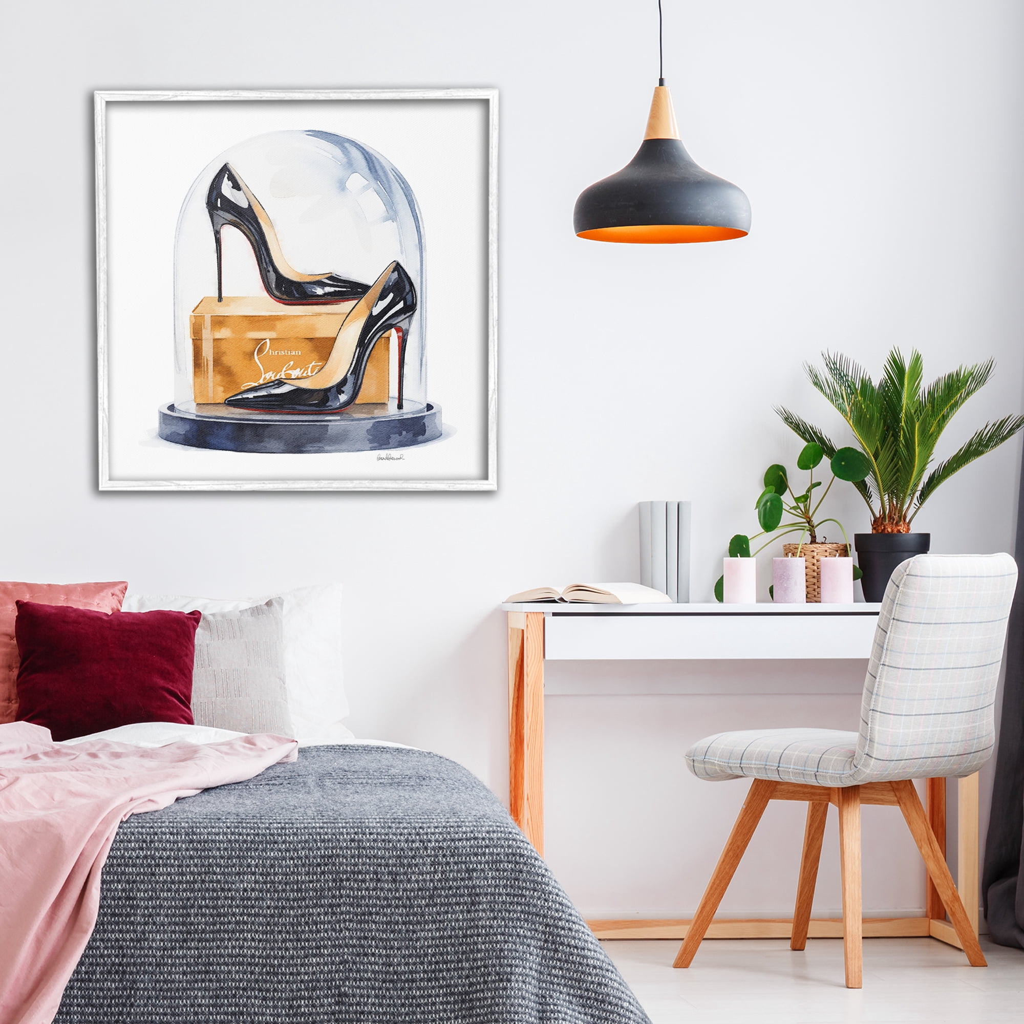 Stupell Industries Black High Heels Dome White Framed Giclee Art, design by Amanda Greenwood