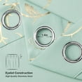 thumbnail image 4 of Blackout Curtains 72 Inches Long, Gold Foil Print Pattern Room Darkening Curtain, Living Room Curtains & Drapes, Thermal Insulated Window Panel Set, 52 x 72 Inch, Aqua, 4 of 7