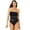 Black, variant on Women's Mesh Wrap Bandeau One Piece Swimsuit