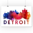 thumbnail image 2 of Detroit, Michigan, Skyline Abstract, Large Letters (16x24 Giclee Gallery Art Print, Vivid Textured Wall Decor), 2 of 3