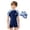 Navy Swimwear, variant on Kids Boys Sun Protective Swimwear One-Piece Rash Guard With Astronaut Print For Beach Pool Summer Classic Swimsuit Sets