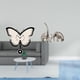thumbnail image 2 of Reloj de pared de mariposa de acrílico con figuras de de cerámica, escultura decorativa de animal que no hace tictac para oficina, comedor, h, 2 of 8
