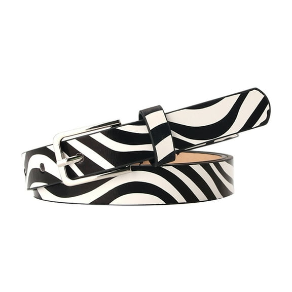 lanema Vintage Women Faux Buckle Adjustable Wide Belt Strap Colorful Waistband