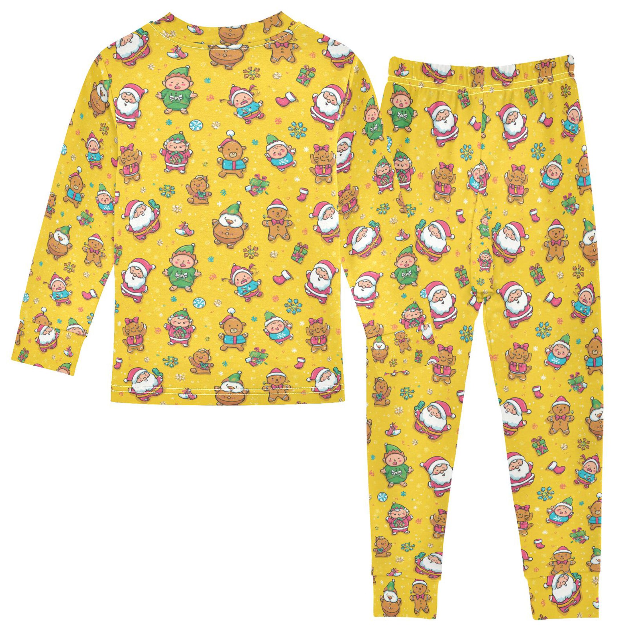Pajama Santa Claus Elves and Gingerbread Men Cute Comfortable Cotton Two-piece Pajama Set