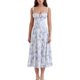 thumbnail image 1 of Fashion Print Bustier Sundress Drawstring Lace Sleeveless Dress For Women, 1 of 5
