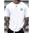 thumbnail image 1 of Camiseta informal de cuello redondo para hombre con estampado de alfabetos. Tejido de punto de poliéster con elastano, ligeramente elástica, corte regular de verano. Para adultos, hombres, mujeres, ad, 1 of 7