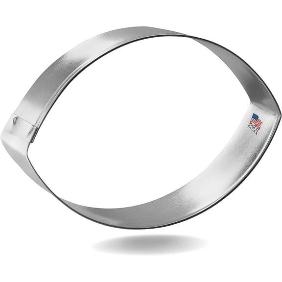 Football Cookie Cutter 4.25 in – Made in the USA – Foose Cookie Cutters Tin Plated Steel – Cookie Mold