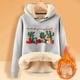 thumbnail image 2 of WILLBEST Sudadera Deportiva para Mujer, Estilo Casual Plus, de Terciopelo, con Estampado de Cactus Navideños y Manga Larga con Capucha Grande, 2 of 4