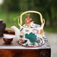 thumbnail image 1 of Ceramicé de té de té Heta de agua 900 ml de mango ergonómico con cafetera para la cafetera para la casa del hotel BBQ Housewarming Regalo pescado y loto, 1 of 8
