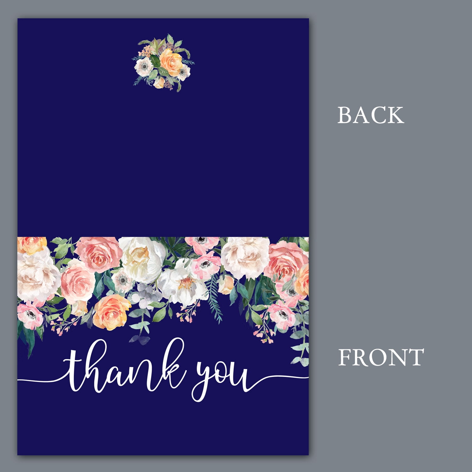 Darling Souvenir Floral Wedding Thank You Greeting Cards With White Envelopes Pack Of 36 Pcs