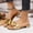 Gold, variant on Women's Metal Ornament Low Heel Open Toe Sandals, Fashion Comfort Thick Sole Casual Outdoor Slides for Summer Black 36