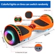 thumbnail image 5 of SISIGAD 6.5" Two-Wheel Self Balancing Hoverboard with Bluetooth and LED Lights Electric Scooter Hoverboard for Kids Orange-Gray, 5 of 5