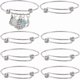 thumbnail image 1 of Juego de 10 pulseras expandibles de plata con alambre ajustable de acero inoxidable y diseño motivacional., 1 of 5
