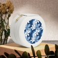 thumbnail image 6 of Yiaed Flower Print Travel Jewelry Case Bridesmaid Gift Boxes Jewelry Travel Organizer Small Round Jewelry Box Mini Storage-White, 6 of 7