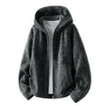 thumbnail image 4 of FAOWME Men's Hooded Coat With Pockets Long Sleeve Solid Color Zip Up Comfortable Fashion Jacket For Autumn Winter Daily Wear Grey Xl, 4 of 5