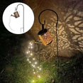 thumbnail image 1 of Luz de de jardín de hierro, luz de linterna de hervidor colgante, lámpara de linterna con energía solar, luces LED de cascada para de , Gancho en apariencia de Gancho en shamjiam Luz de regadera, 1 of 8