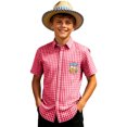thumbnail image 4 of Big Boys Button Down Shirt Festival Plaid Short Sleeve Shirt with Printed Shirts Size 13-14T, 4 of 4