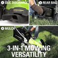 thumbnail image 5 of Greenworks GMAX 40V 19 Inch Battery Powered Cordless Lawn Mower, Green | 25223, 5 of 5
