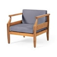 thumbnail image 3 of Noble House Aston Outdoor Wood Club Chair in Teak/Brown (Set of 4), 3 of 12