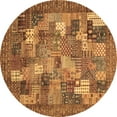 thumbnail image 1 of Ahgly Company Indoor Round Abstract Brown Modern Area Rugs, 4' Round, 1 of 4