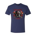 thumbnail image 2 of Wild Bobby, The Thin Red Line Spartan Helmet Patriotic Eagle Mens Premium Tri Blend Tee, Vintage Navy, XX-Large, 2 of 6