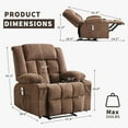 thumbnail image 2 of EuKer Lazy Boy Recline, Oversize Recline with Heat and Massage for Bedroom,Living Room,Home Theater, Brown, 2 of 8