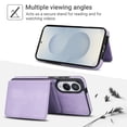 thumbnail image 2 of Allytechgroup Detachable Cards Holder Case for Samsung Galaxy S25 Edge, RFID Blocking 2 In 1 Wallet PU Leather Case with Stand Compatible with Magsafe Shockproof Cover for Galaxy S25 Edge, Purple, 2 of 5