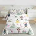 thumbnail image 2 of Homewish Bowtie Christmas Tree Full Size Comforter Sets,Xmas Nutcracker Soldier Bedding Comforter Set,Kawaii Elf Unicorn Bedding Sets For Girls Teens,Ultra Soft Home Decor Reversible,3pcs, 2 of 8