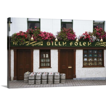 Freak 16' Barrel Front - Great BIG Canvas | Dennis Flaherty Premium Thick-Wrap Canvas entitled Ireland, County Tipperary. Beer barrels in front of Billy Foley pub