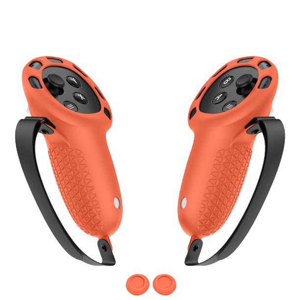 Cubierta de agarre para controladores de silicona 2 tapas basculantes para Meta Quest 3 (naranja)