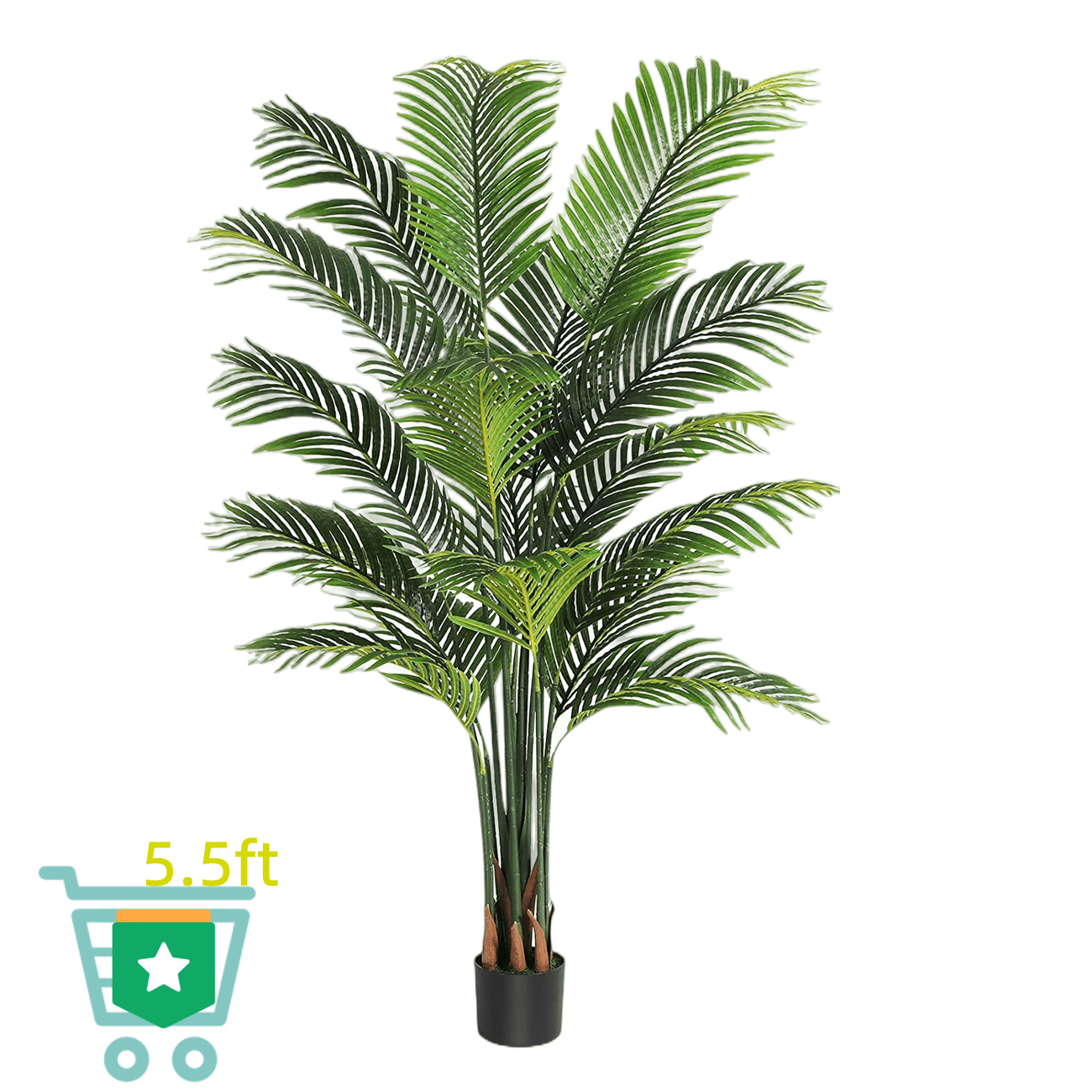 Artificial Palm Tree 5.5ft Tall Fake Tree Decor with 16 Large Palm Tree