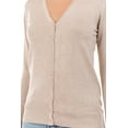 thumbnail image 4 of Women's V-Neck Button Down Long Sleeve Classic Knit Cardigan Sweater, 4 of 4