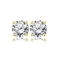 thumbnail image 1 of Pendientes Tipo Botón JeenMata con Diamantes Redondos de 0,38 Quilates Baño de Oro Amarillo de 18 K sobre Plata, 1 of 5