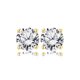 thumbnail image 1 of Pendientes Tipo Botón JeenMata con Diamantes Redondos de 0,38 Quilates Baño de Oro Amarillo de 18 K sobre Plata, 1 of 5