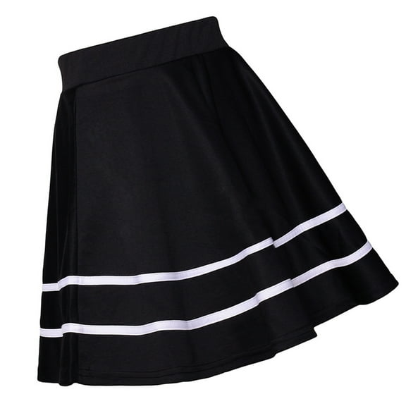 Huhudde Fashionable Black And White Striped A Line Short Skirt Comfortable Everyday Wear Skirts For Daily Outings And Work