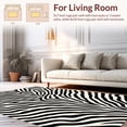 thumbnail image 2 of ODIKA 4'x6' Machine Washable Non-Slip Area Rug, Contemporary Zebra Print High Traffic Rug, Black, 299088, 2 of 7