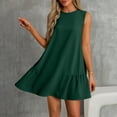 thumbnail image 7 of cocolona Summer Sleeveless Mini Dress Crew Neck Ruffle Flowy Tank Dress Fashion Casual Solid Color Holiday Beach Sundress L, 7 of 7