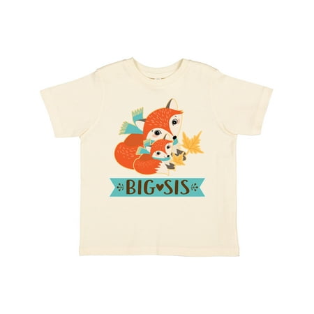 

Inktastic Big Sis Woodland Fox Sister Gift Toddler Toddler Girl T-Shirt