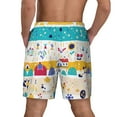 thumbnail image 4 of Daiia Funny Farm Mens Swim Trunks Swim Shorts Quick Dry Swim Shorts with Mesh Lining Pockets-Small, 4 of 9