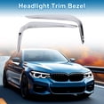 thumbnail image 2 of Bisel de recorte de faro, bisel de faro, decoración de cubierta de faro para BMW Serie 5 G30 2018-2022, tono plateado, ABS, 2 piezas, delantero izquierdo, delantero derecho, 2 of 7