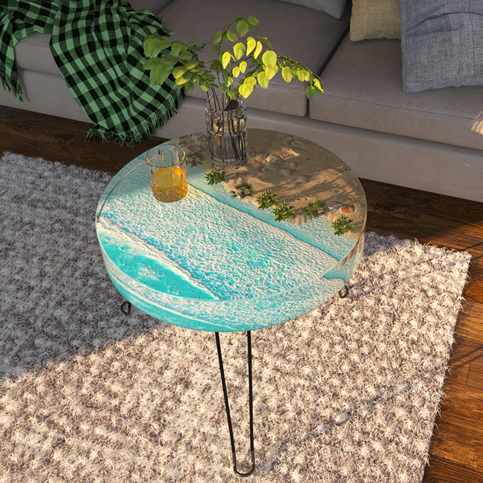Resin Table Mold Large Round Tray Epoxy Casting Mold Serving Board Silicone Mold