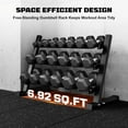 thumbnail image 4 of MITONOS 150/350 Dumbbell Sets with Rack, Rubber Hex Dumbbells, Free Weight set for Home Gym, Hand Weights with Chrome Handle for Strength Training, 4 of 7