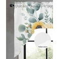 thumbnail image 3 of Sunflower Kitchen Curtains Swag Valance for Windows/Bathroom/Cafe, Green Eucalyptus Yellow Farmhouse Floral Rod Pocket Drape Panel Swag Curtain Valance for Bedroom/Living Room 55''x36'', 3 of 6